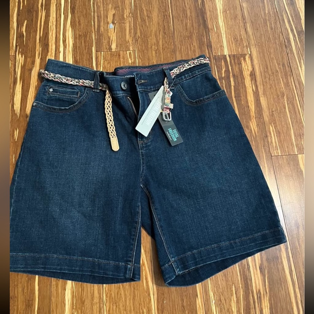 Dark Lee Denim Shorts with Braided Belt